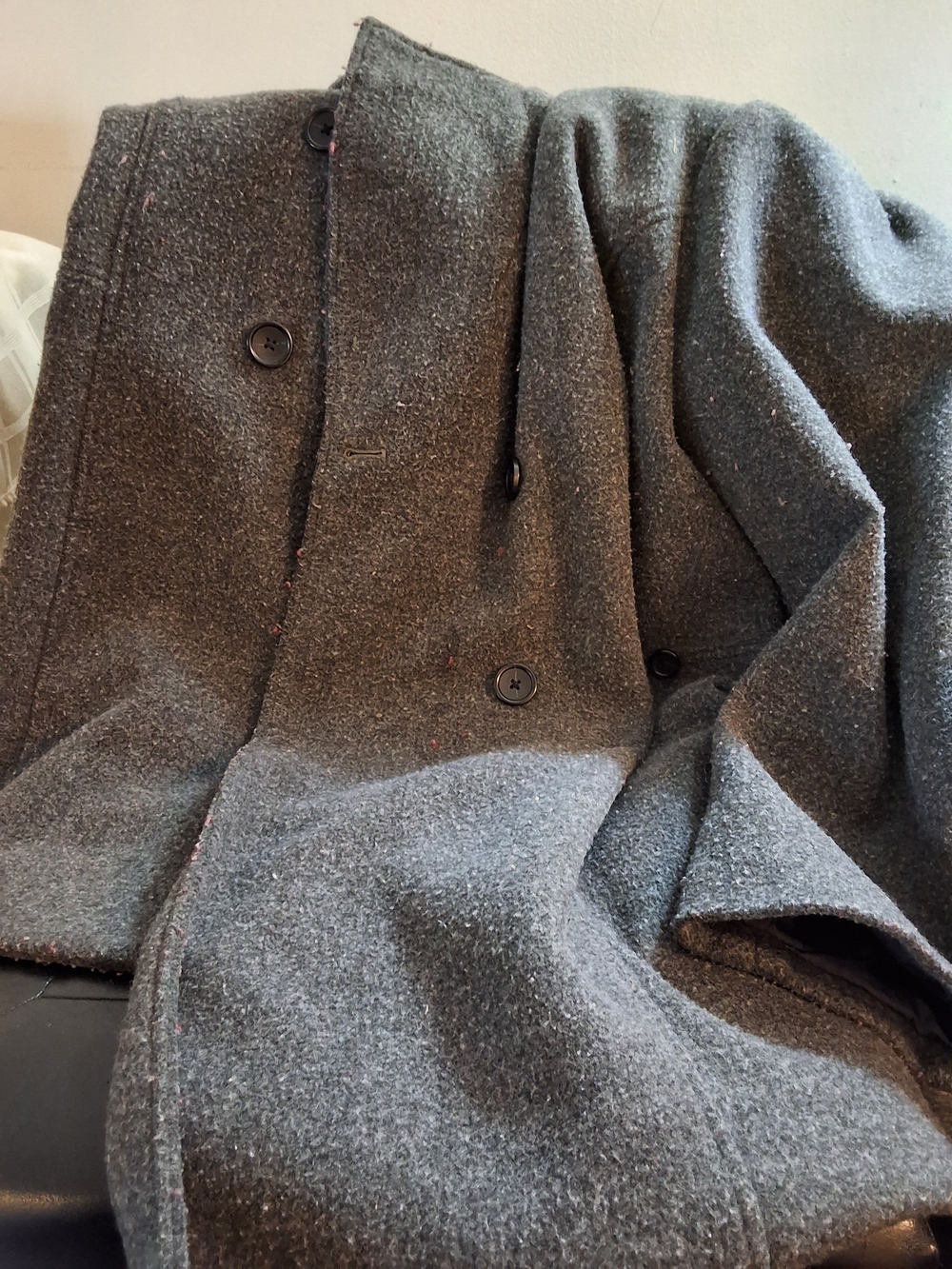 Lane Bryant Dark Gray Double-Breasted Pea Coat